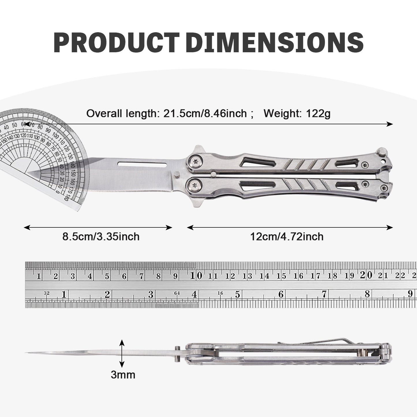 Balisong Butterfly Knife – Silver