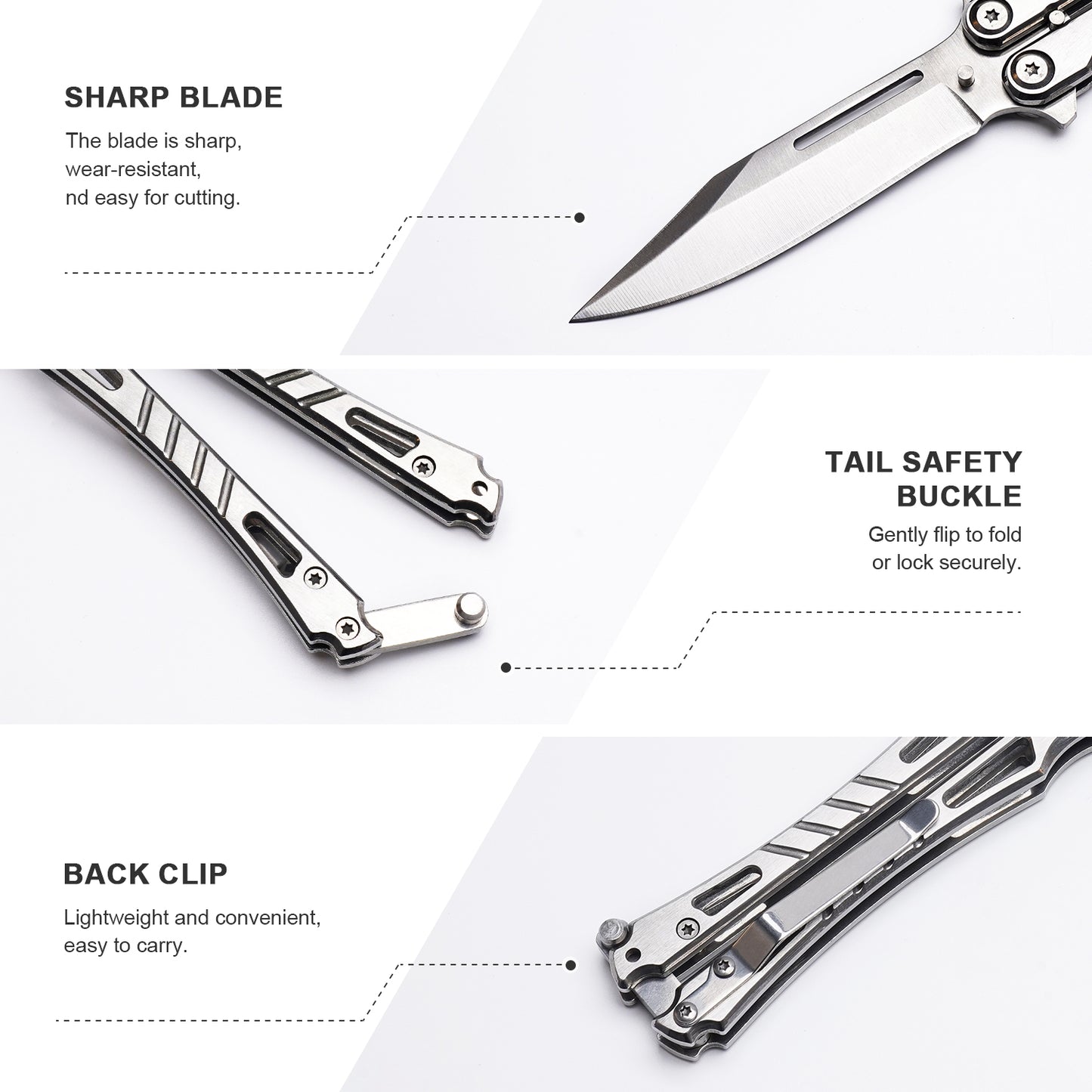 Balisong Butterfly Knife – Silver