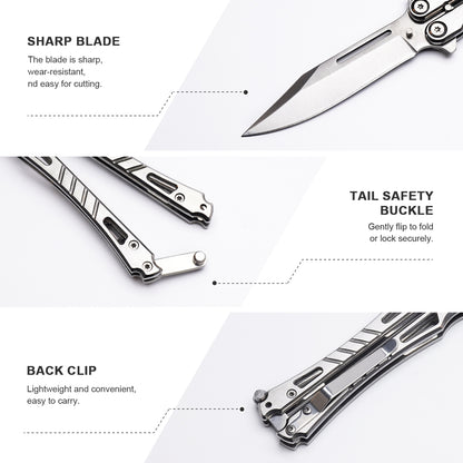 Balisong Butterfly Knife – Silver