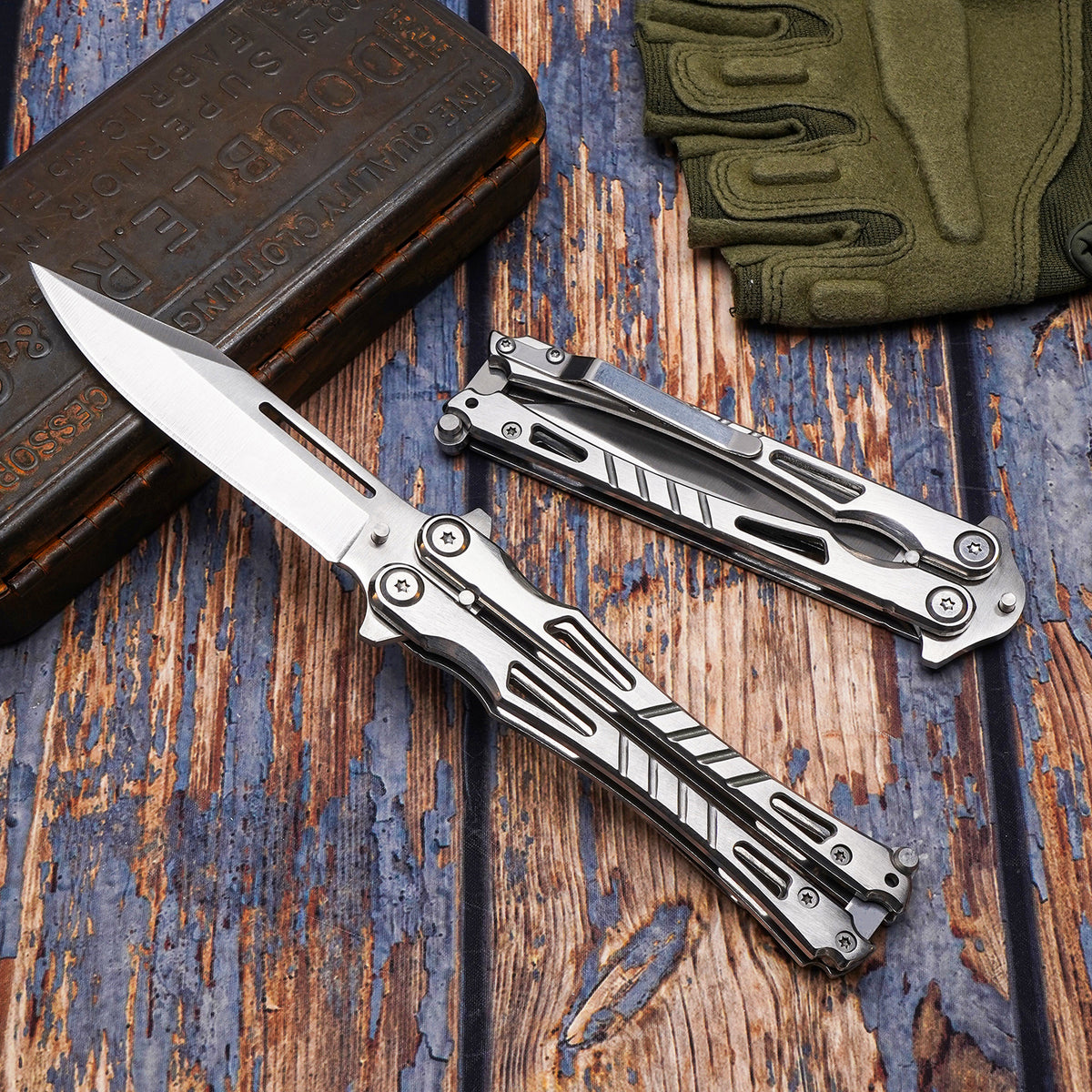 Balisong Butterfly Knife – Silver